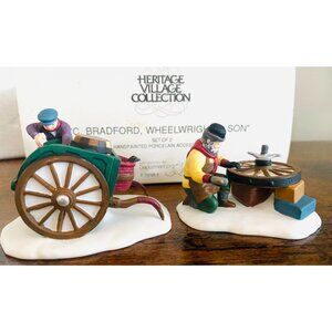 Department 56 C. Bradford Wheelwright & Son Set of 2 Wheel Making Set 58181